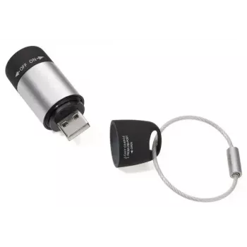 Atslēgu piekariņa lukturītis TROIKA ECO CHARGE melni pelēks LED USB