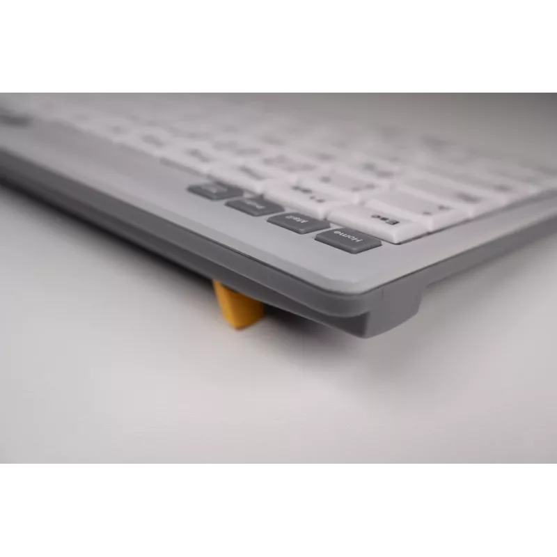 BakkerElkhuizen UltraBoard 950 V2 Wireless UK Qwerty, bez ciparu bloka (80–87 %), vadu un bezvadu, USB + Bluetooth, šķērveida taustiņu slēdzis, QWERTY, tumši pelēka, gaiši pelēka