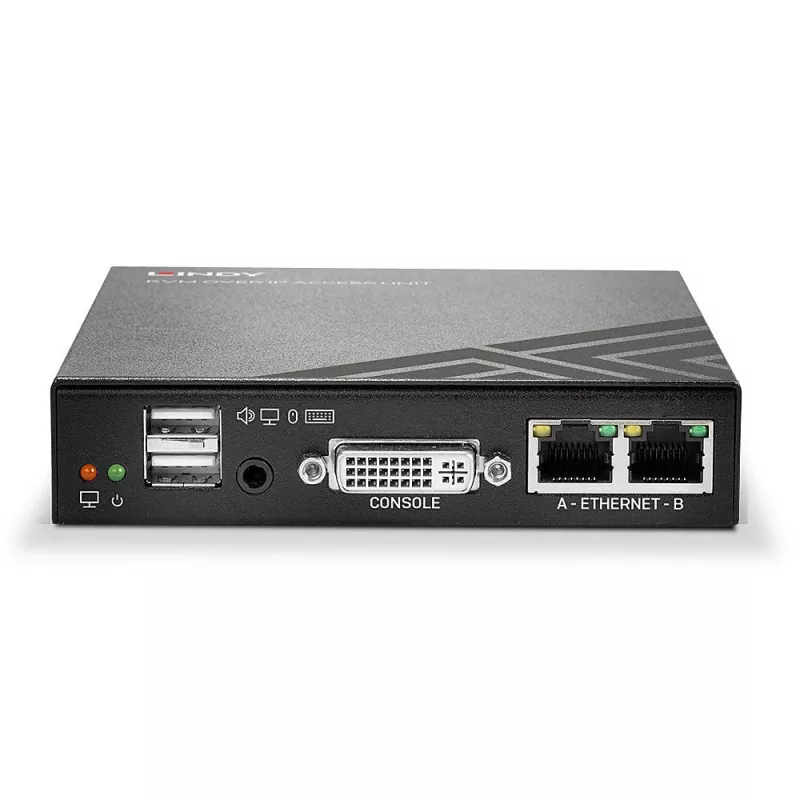 Lindy KVM over IP Access DVI-I, USB un PS/2, Vadu, 1920 x 1200 pikseļi, Metāls, CE, UKCA, FCC, CP65, DVI-I, 5 V