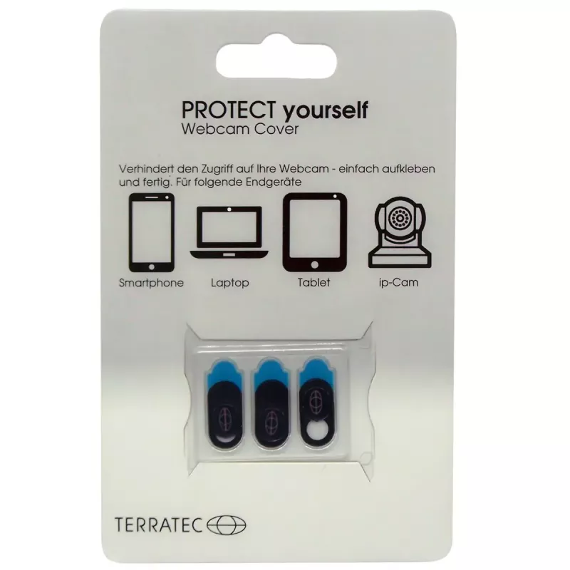 TerraTec PROTECT yourself tīmekļkameras aizsegs, melns, 3 gab.