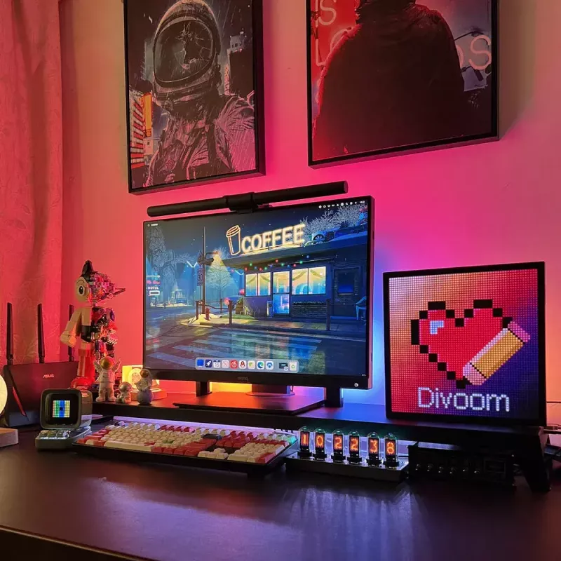 Digitālais foto rāmis Divoom Pixoo64 Melns Wi-Fi 64x64 RGB LED