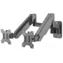 Manhattan Dual Wall Mount for TV & Monitors (Full Motion Gas Spring), Ekrāniem 17 inch līdz 32 inch, VESA saderība: 75x75 mm un 100x100 mm - pārbaudiet četru montāžas caurumu izmērus ekrāna aizmugurē, lai nodrošinātu atbilstību, Maks. 8 kg katram, Melns, Kronšteins