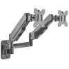 Manhattan Dual Wall Mount for TV & Monitors (Full Motion Gas Spring), Ekrāniem 17 inch līdz 32 inch, VESA saderība: 75x75 mm un 100x100 mm - pārbaudiet četru montāžas caurumu izmērus ekrāna aizmugurē, lai nodrošinātu atbilstību, Maks. 8 kg katram, Melns, Kronšteins