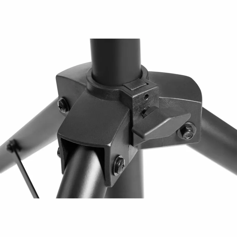 Manhattan Tripod Floor Mount TV/Monitoram/Projektoram/Portatīvajam datoram, Ekrāniem: 13 collas līdz 32 collas, VESA saderība: 75x75 un 100x100 mm - pārbaudiet četru montāžas caurumu izmērus ekrāna aizmugurē, lai pārliecinātos par piemērotību, Maks. 15 kg, Augstuma regulēšana, Melns, Kronšteins