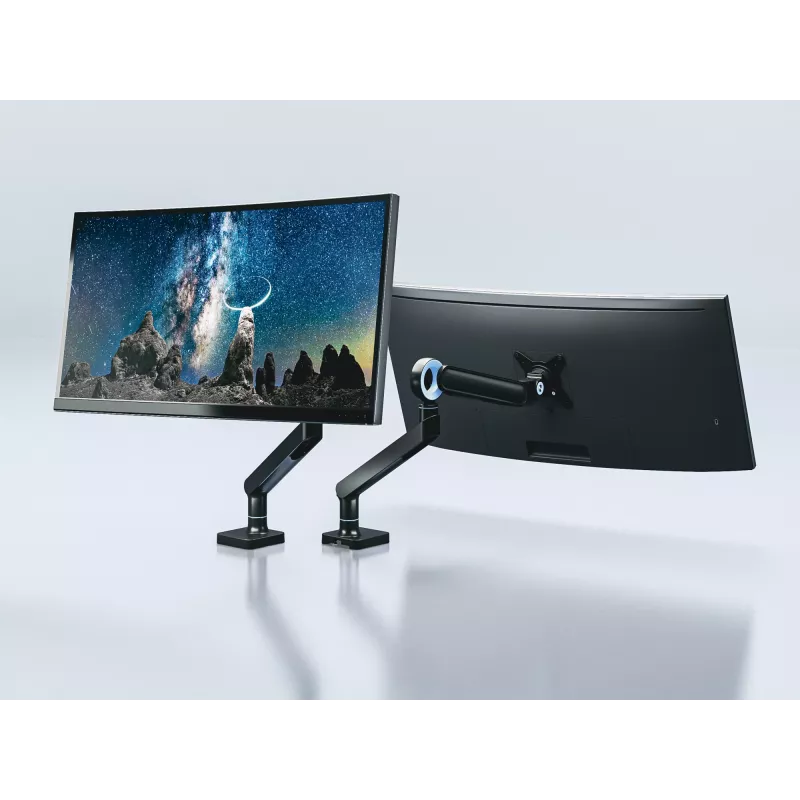 Equip 17 collu līdz 35 collu Premium monitora galda stiprinājuma kronšteins, melns