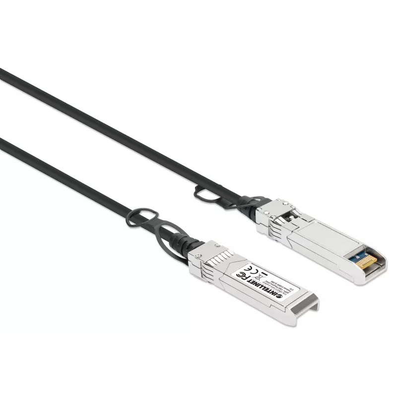 Intellinet 0.5m 10G SFP+ Passive Direct Attach Copper Twinax kabelis 30AWG MSA SFP-H10GB-CU50CM saderīgs