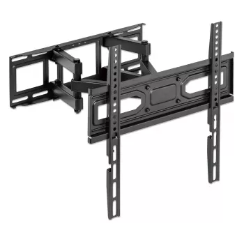 Manhattan sienas stiprinājums televizoriem un monitoriem (pilna kustība), piemērots 32 inch līdz 55 inch ekrāniem, VESA saderība: visi no 100x100mm līdz 400x400mm – pārbaudiet četru montāžas caurumu izmērus ekrāna aizmugurē, lai nodrošinātu atbilstību, maks. 40 kg, melns, kronšteins, mūža garantija