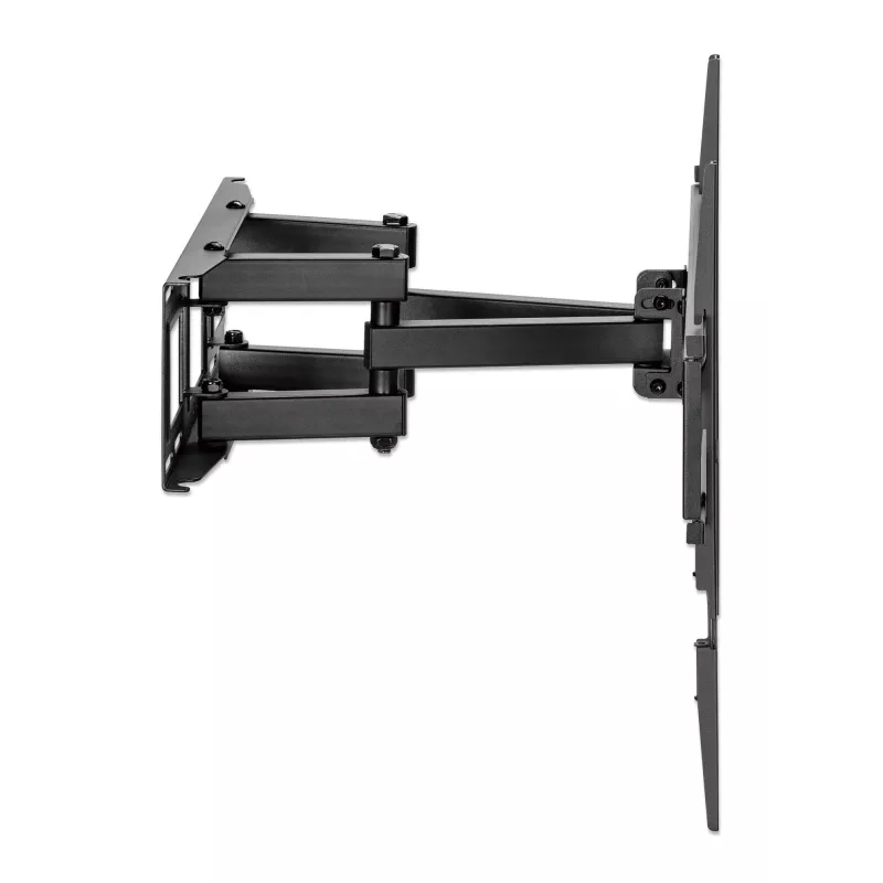 Manhattan sienas stiprinājums televizoriem un monitoriem (pilna kustība), piemērots 32 inch līdz 55 inch ekrāniem, VESA saderība: visi no 100x100mm līdz 400x400mm – pārbaudiet četru montāžas caurumu izmērus ekrāna aizmugurē, lai nodrošinātu atbilstību, maks. 40 kg, melns, kronšteins, mūža garantija