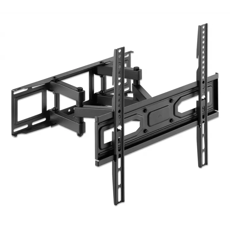Manhattan sienas stiprinājums televizoriem un monitoriem (pilna kustība), piemērots 32 inch līdz 55 inch ekrāniem, VESA saderība: visi no 100x100mm līdz 400x400mm – pārbaudiet četru montāžas caurumu izmērus ekrāna aizmugurē, lai nodrošinātu atbilstību, maks. 40 kg, melns, kronšteins, mūža garantija