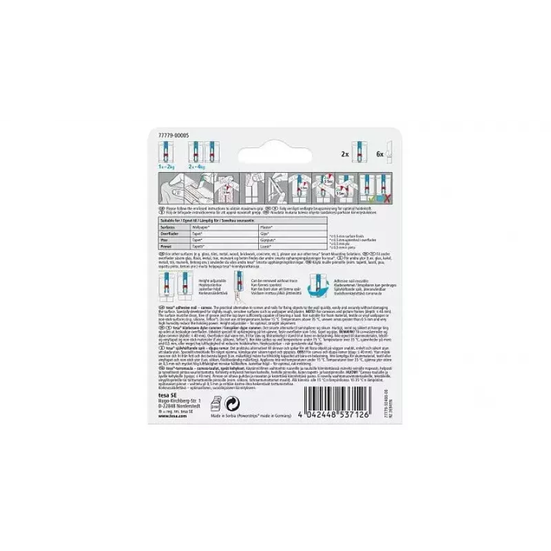 Utility hook TESA 77779 Indoor Blue balta 2 pcs