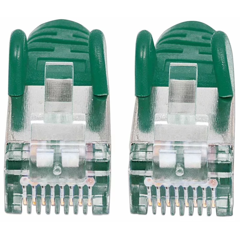Intellinet tīkls komutācijas kabelis, Cat7 kabelis/Cat6A Plugs, 7.5m, zaļa, Copper, S/FTP, LSOH / LSZH, PVC, RJ45, Gold Plated Contacts, Snagless, Booted, Lifetime Warranty