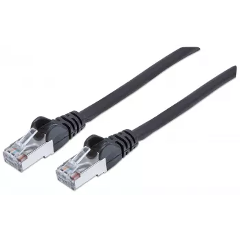 Intellinet tīkla komutācijas kabelis, Cat6, 20 m, melns, varš, S/FTP, LSOH / LSZH, PVC, RJ45, apzeltīti kontakti, bez aizķeršanās, ar aizsargapvalku, mūža garantija