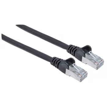 Intellinet tīkla komutācijas kabelis, Cat6, 20 m, melns, varš, S/FTP, LSOH / LSZH, PVC, RJ45, apzeltīti kontakti, bez aizķeršanās, ar aizsargapvalku, mūža garantija