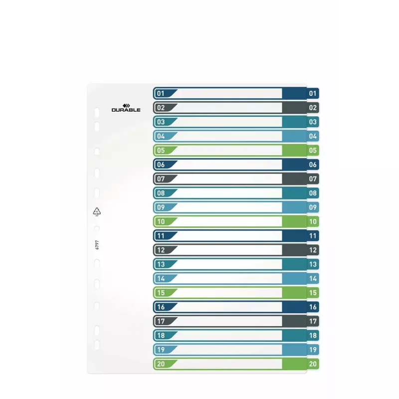 Tukša šķirkļu indeksa lapa Durable 679727 Daudzkrāsains Polipropilēns 245x305 mm