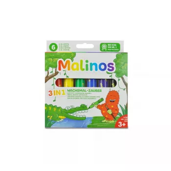 Crayon Malinos 301036 6 gab. Daudzkrāsains Melns Zils Zaļš Sarkans Violets Dzeltens