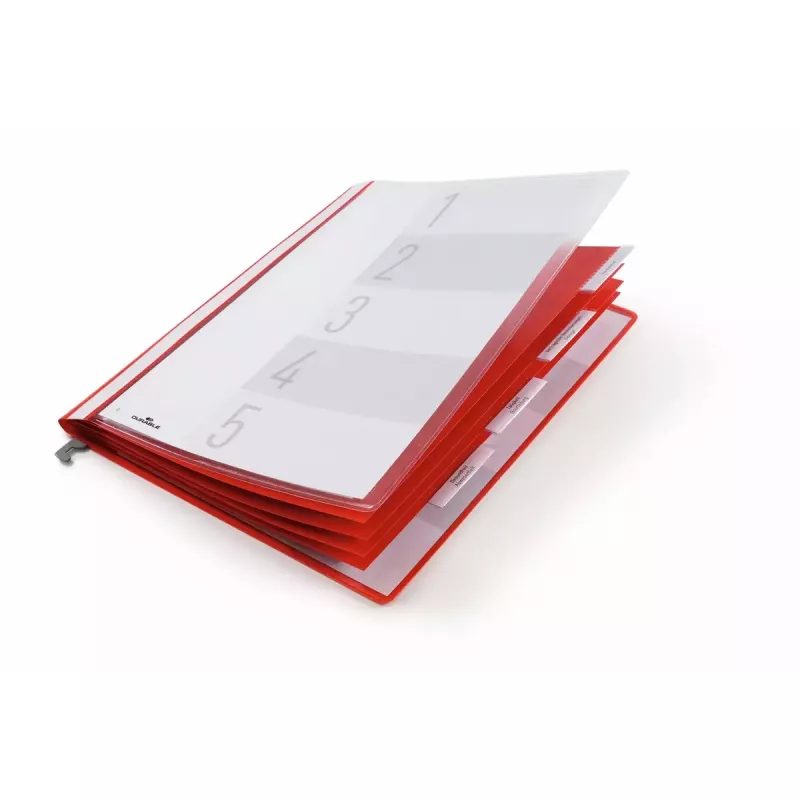 Parasta dokumentu mape Durable 255503 Plastmasa Sarkana Caurspīdīga 5 gab.