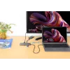 Manhattan USB-C dokstacija/rumbis ar karšu lasītāju, pieslēgvietas (7): Ethernet, HDMI, USB-A (3) un USB-C (2), ar Power Delivery (PD) 100 W – nepieciešams ārējs USB-C lādētājs (nav iekļauts). Darbināms ar USB (nav nepieciešams ārējs barošanas avots), ja PD netiek izmantots