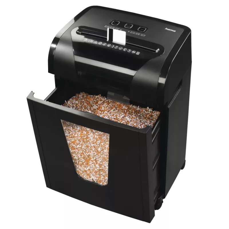 Hama Premium M10 papīra smalcinātājs, mikro-griezuma smalcināšana, 62 dB, 22 cm, melns