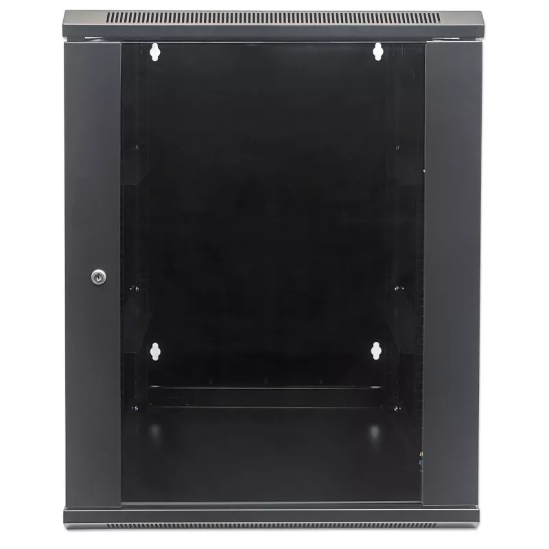 Intellinet 19 collu tīkla skapis – sienas stiprinājums (divu sekciju verama izvēršanās), 15U, 550 mm dziļš, melns, samontēts, maks. 30 kg, izveras, lai piekļūtu skapja aizmugurei, kad uzstādīts pie sienas, 19 collas, lietojamais dziļums 425 mm, sienas montāžas daļas nav iekļautas