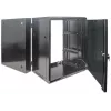 Intellinet 19 collu tīkla skapis – sienas stiprinājums (divu sekciju verama izvēršanās), 15U, 550 mm dziļš, melns, samontēts, maks. 30 kg, izveras, lai piekļūtu skapja aizmugurei, kad uzstādīts pie sienas, 19 collas, lietojamais dziļums 425 mm, sienas montāžas daļas nav iekļautas
