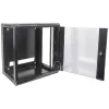 Intellinet 19 collu tīkla skapis - sienas stiprinājums (standarta), 15U, 600 mm dziļš, melns, plakanā iepakojumā, maks. 60 kg, metāla un stikla durvis, aizmugurējais panelis, noņemamas malas, piemērots arī lietošanai uz galda vai grīdas, lietderīgais dziļums 410 mm, daļas sienas uzstādīšanai nav iekļautas