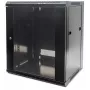 Intellinet 19 collu tīkla skapis - sienas stiprinājuma (standarta), 15U, 450mm dziļš, melns, saliekams, maks. 60kg, metāla un stikla durvis, aizmugurējais panelis, noņemamas sānu malas, piemērots arī lietošanai uz galda vai grīdas, izmantojamais dziļums n