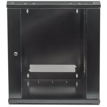 Intellinet 19 collu tīkla skapis - stiprināms pie sienas (standarta), 9U, 600 mm dziļš, melns, plakanā iepakojumā, maks. 60 kg, piemērots arī lietošanai uz galda vai grīdas, izmantojamais dziļums 410 mm, metāla un stikla durvis, aizmugures panelis, noņemami sāni, daļas sienas montāžai (piem., skrūves/dībeļi) nav iekļautas