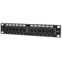Intellinet ielāpu panelis, Cat6, 10 collu, UTP, 1U, 12 porti, melns