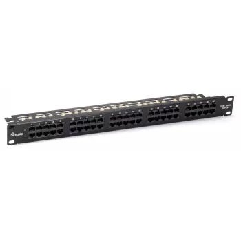 Equip 50 portu Cat.3 RJ45 ISDN sadales panelis, melns