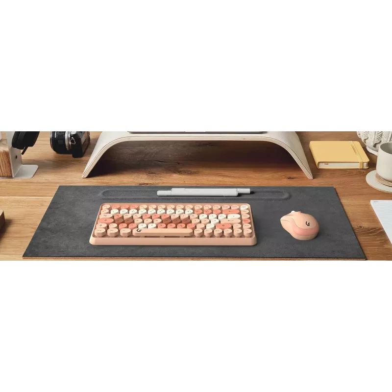 KeySonic KSKM-5200M-RF (DE) tastatūra ar peli Birojs RF Bezvadu QWERTZ vācu Bēša, brūna, rozā