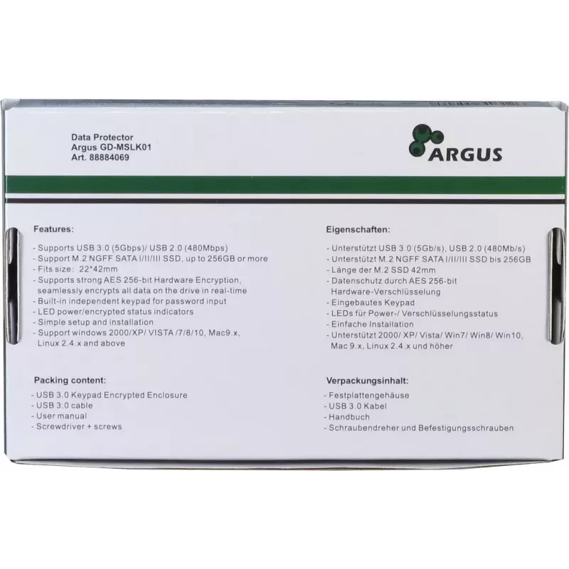 SSD korpuss Inter-Tech GD-MSLK01