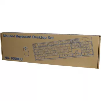 Tastatūra Inter-Tech NK-1000EC ar peli, biroja, USB, QWERTY, melna