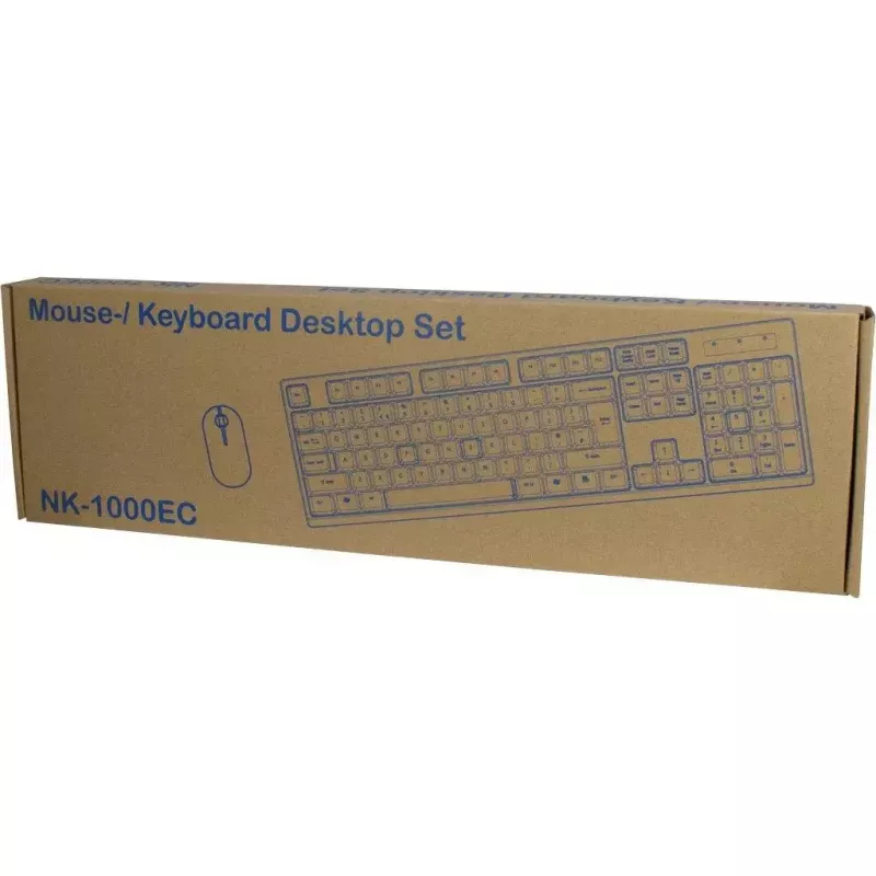 Tastatūra Inter-Tech NK-1000EC ar peli, biroja, USB, QWERTY, melna