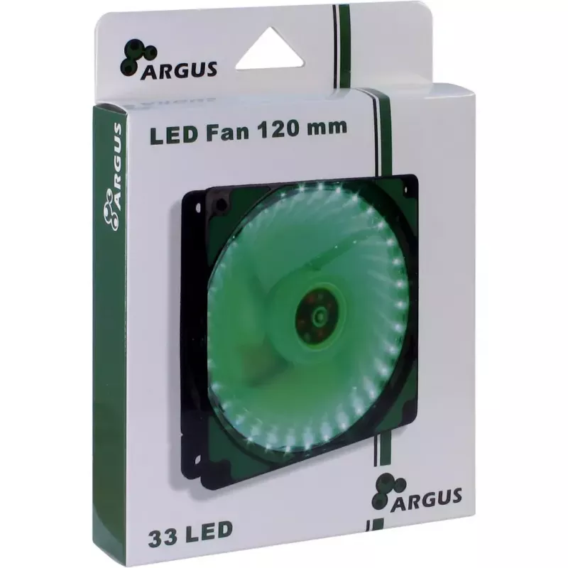 Ventilators Inter-Tech L-12025 datora korpusa ventilators 12 cm melns zaļš