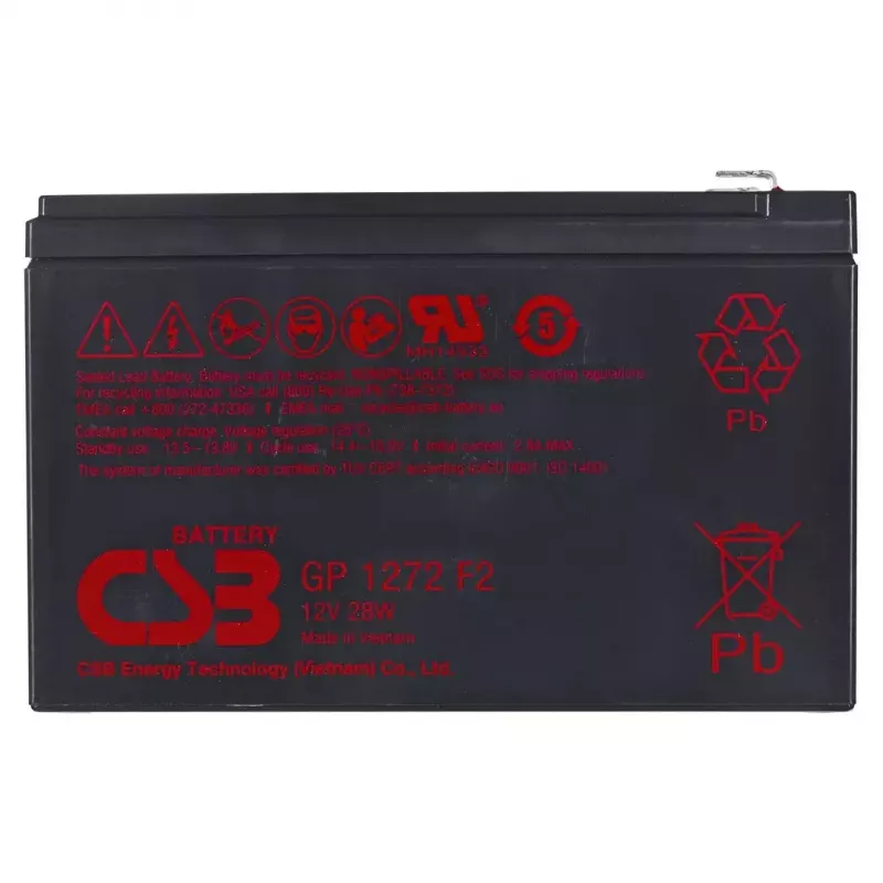 Noslēgta svina-skābes baterija HITACHI GP1272F2 12V 7.2Ah UPS un rezerves barošanai, FASTON 250
