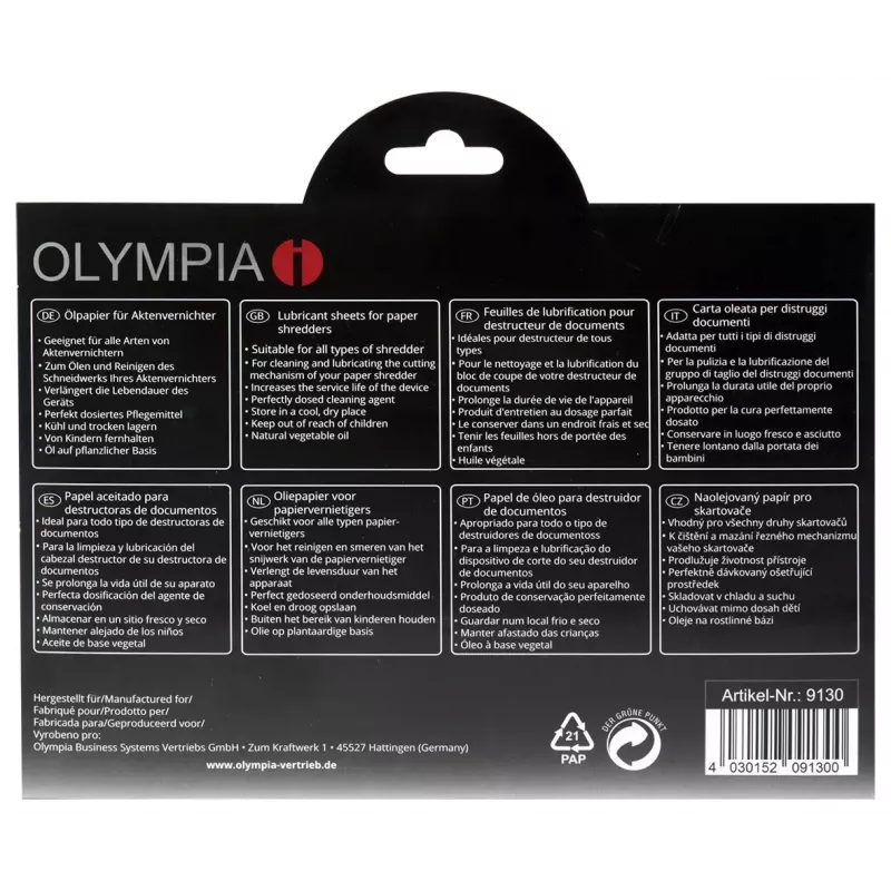 Olympia 9130 eļļošanas eļļa