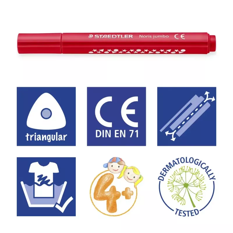 Flomāsteri Staedtler Noris jumbo 328-B 12 gab.