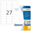 Inkjet labels HERMA A4 63.5x29.6 mm balta film matt weatherproof 270 pcs
