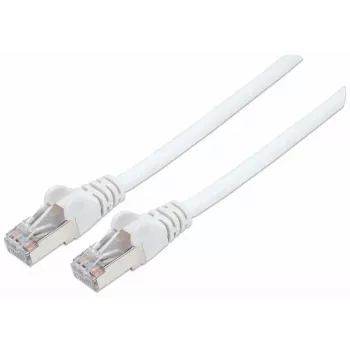 Intellinet tīkla pieslēguma kabelis, Cat7 kabelis/Cat6A kontaktdakšas, 20 m, balts, varš, S/FTP, LSOH/LSZH, PVC, RJ45, zeltīti kontakti, aizsargs pret aizķeršanos, ar apvalku, mūža garantija