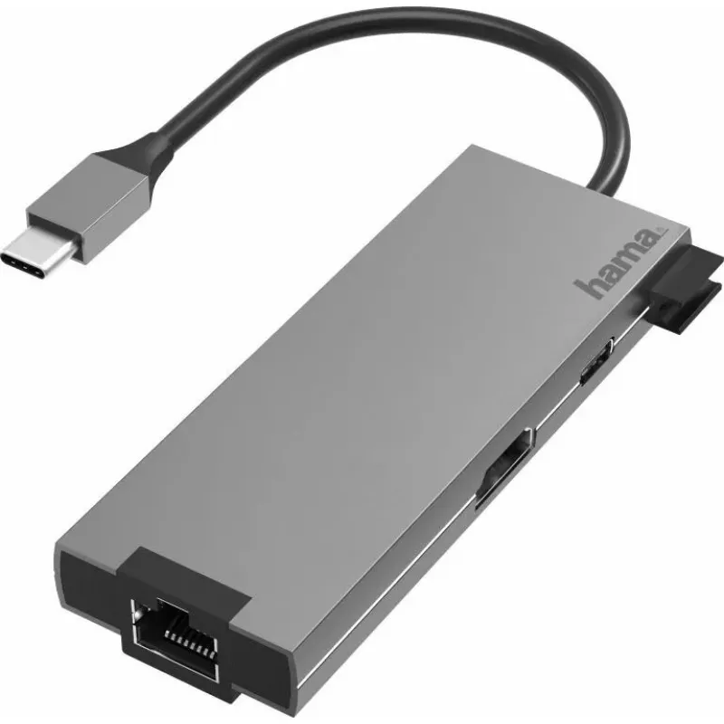 Hama 00200109 klēpjdatora dokstacija/portu replikators USB 3.2 Gen 1 (3.1 Gen 1) Type-C pelēks