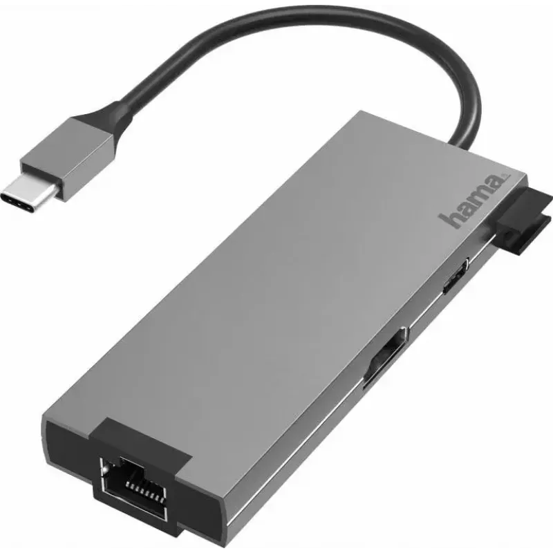 Hama 00200109 klēpjdatora dokstacija/portu replikators USB 3.2 Gen 1 (3.1 Gen 1) Type-C pelēks