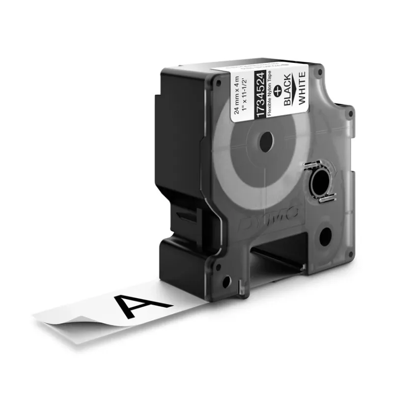 DYMO IND Flexible Nylon, melns uz balta, Daudzkrāsains, Neilons, -10 - 80 °C, UL 969, DYMO