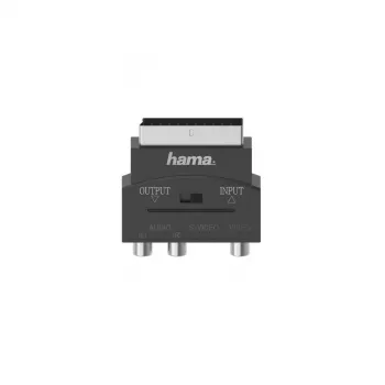 Hama 00205268 video kabeļa adapteris S-VHS 3 x RCA + SCART (21‑kontaktu) melns