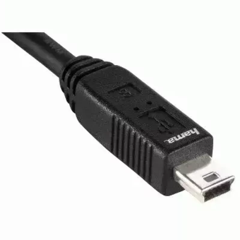 Hama USB 2.0 savienojuma kabelis, 1,8 m USB kabelis USB A Mini-USB B Melns