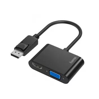 Hama 00200334 video kabeļa adapteris DisplayPort HDMI + VGA (D-Sub) Melns