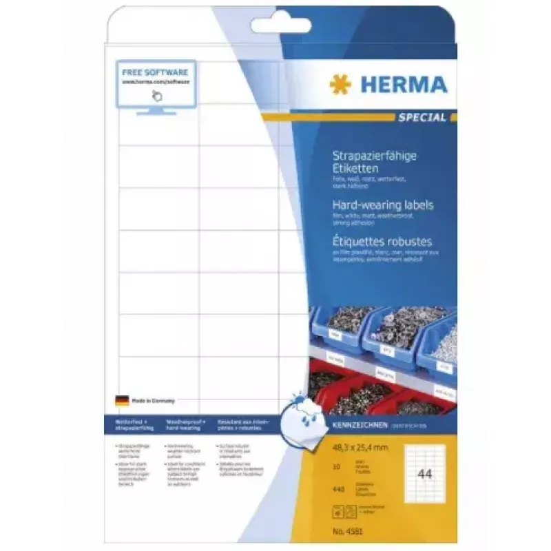 Pašlīmējošās printera uzlīmes HERMA 4581