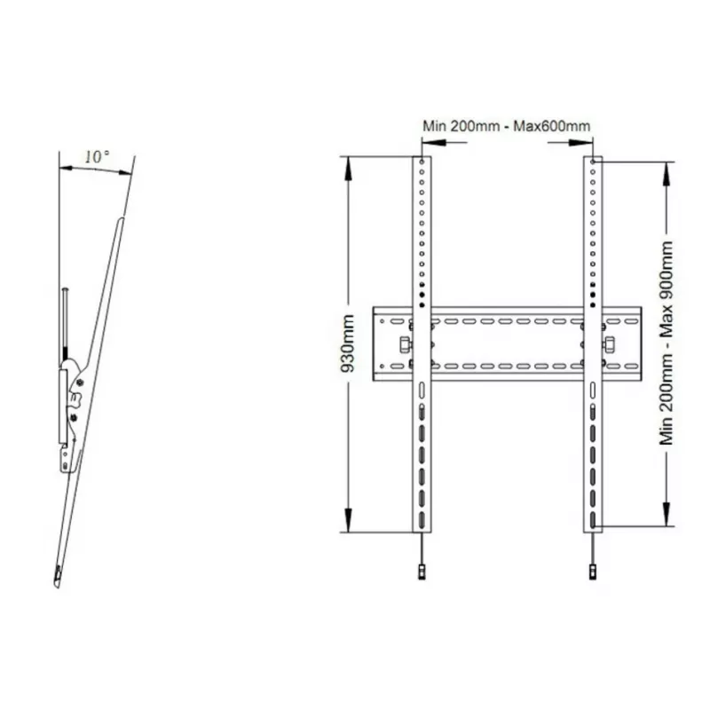 Sienas stiprinājums Multibrackets M Universal Tilt SD MAX 63–110 collu ekrāniem, VESA 200x300–1200x900, maksimālā slodze 125 kg