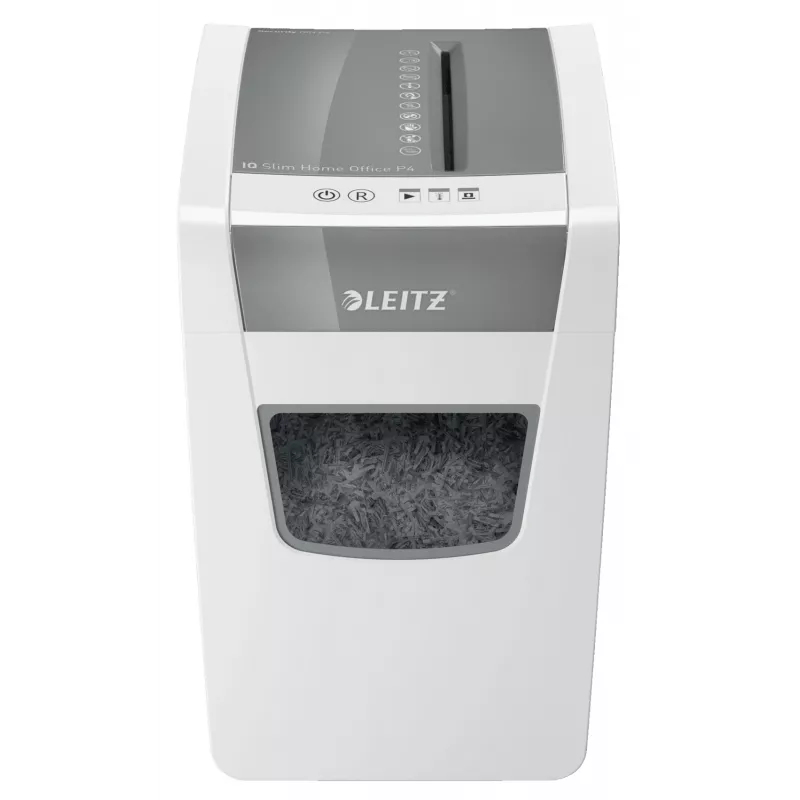 Leitz IQ plāns mājas biroja papīra smalcinātājs P4, šķērssmalcināšana, 22 cm, 4 x 28 mm, 23 L, 225 loksnes, 58 dB