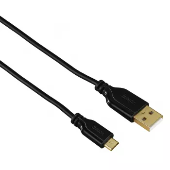 Hama 0.75m, USB2.0-A/USB2.0 Micro-B USB kabelis USB A Micro-USB B Melns