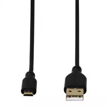 Hama 0.75m, USB2.0-A/USB2.0 Micro-B USB kabelis USB A Micro-USB B Melns
